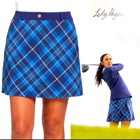 Lady Hagen Dresses & Skirts - Lady Hagen Golf Skirt‎ Skort Blue Plaid Athletic